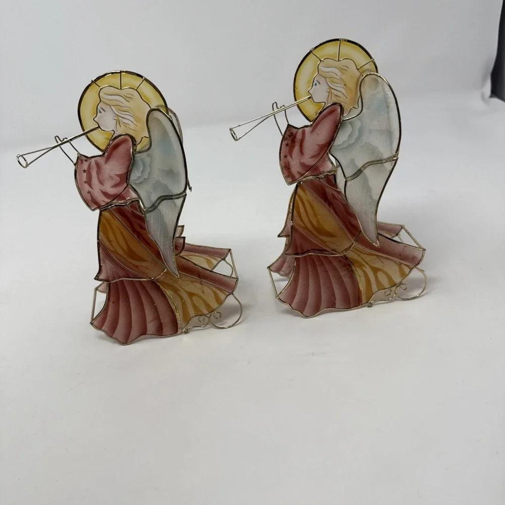 Set of Capiz Shell Vintage Angel‎ Figurines  7
